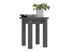 Mesa de centro de madera maciza de pino gris Ø35x35 cm ES92099