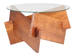 Mesa de centro de madera maciza de acacia 66 cm