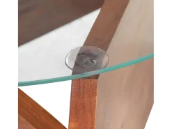 Mesa de centro de madera maciza de acacia 66 cm