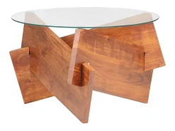 Mesa de centro de madera maciza de acacia 66 cm