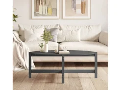 Mesa de centro de madera maciza de pino gris 118x63x45 cm