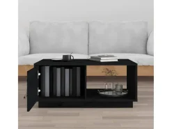 Mesa de centro de madera maciza de pino negro 80x50x35,5 cm