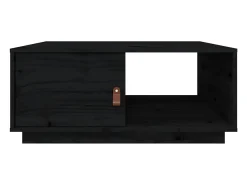 Mesa de centro de madera maciza de pino negro 80x50x35,5 cm