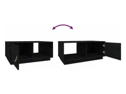 Mesa de centro de madera maciza de pino negro 80x50x35,5 cm