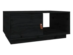 Mesa de centro de madera maciza de pino negro 80x50x35,5 cm