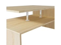Mesa de centro de madera aglomerada 90x59x42cm color roble