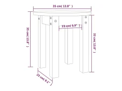 Mesa de centro de madera maciza de pino negro Ø35x35 cm