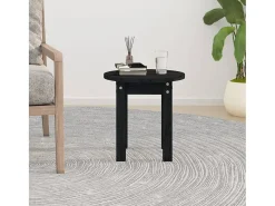 Mesa de centro de madera maciza de pino negro Ø35x35 cm