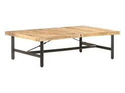 Mesa de centro de madera maciza de mango 142x90x42 cm