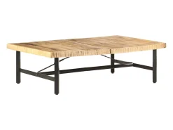 Mesa de centro de madera maciza de mango 142x90x42 cm