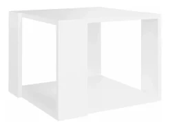 Mesa de centro de madera contrachapada blanco 40x40x30 cm