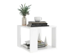 Mesa de centro de madera contrachapada blanco 40x40x30 cm