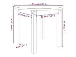 Mesa de centro de madera maciza de pino negro Ø 55x45 cm