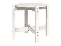 Mesa de centro de madera maciza de pino blanco Ø52,5x45 cm ES82593
