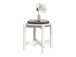 Mesa de centro de madera maciza de pino blanco Ø52,5x45 cm ES82593