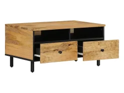 Mesa de centro de madera maciza mango 80x54x40 cm