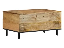 Mesa de centro de madera maciza mango 80x54x40 cm