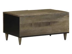 Mesa de centro de madera maciza de mango gris claro 80x50x40 cm