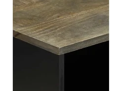 Mesa de centro de madera maciza de mango gris claro 80x50x40 cm