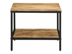 Mesa de centro de madera maciza de mango rugosa 55x55x45 cm