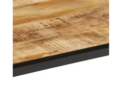 Mesa de centro de madera maciza de mango rugosa 55x55x45 cm