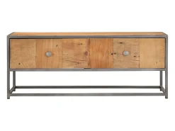 Mesa de centro de madera maciza reciclada 90x50x35 cm