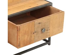 Mesa de centro de madera maciza reciclada 90x50x35 cm
