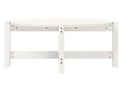 Mesa de centro de madera maciza de pino blanco 87x48x35 cm