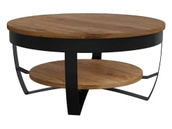 Mesa de centro de madera maciza de acacia 65x65x32 cm
