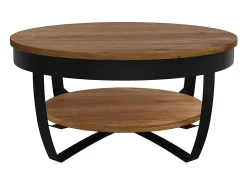 Mesa de centro de madera maciza de acacia 65x65x32 cm
