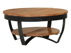 Mesa de centro de madera maciza de acacia 65x65x32 cm