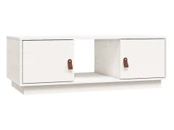 Mesa de centro de madera maciza de pino blanco 100x50x35 cm