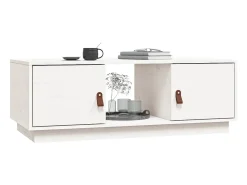 Mesa de centro de madera maciza de pino blanco 100x50x35 cm