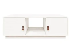 Mesa de centro de madera maciza de pino blanco 100x50x35 cm