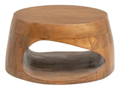 Mesa de centro de madera de mango Azure con almacenamiento - 65x65x41 cm