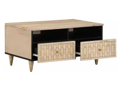 Mesa de centro de madera maciza mango 80x54x40 cm