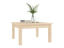 Mesa de centro de madera maciza de pino 55x55x30 cm