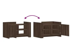 Mesa de centro de madera de ingeniería marrón roble 80x50x50 cm