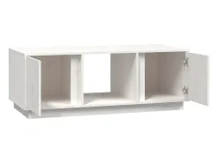 Mesa de centro de madera maciza de pino blanco 110x50x40 cm