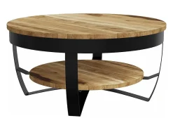 Mesa de centro de madera de mango rugosa 65x32 cm