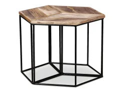 Mesa de centro de madera maciza de mango 56x48x40 cm