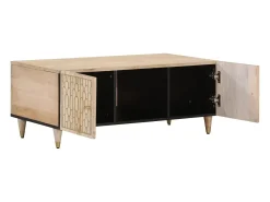 Mesa de centro de madera maciza mango 100x54x40 cm
