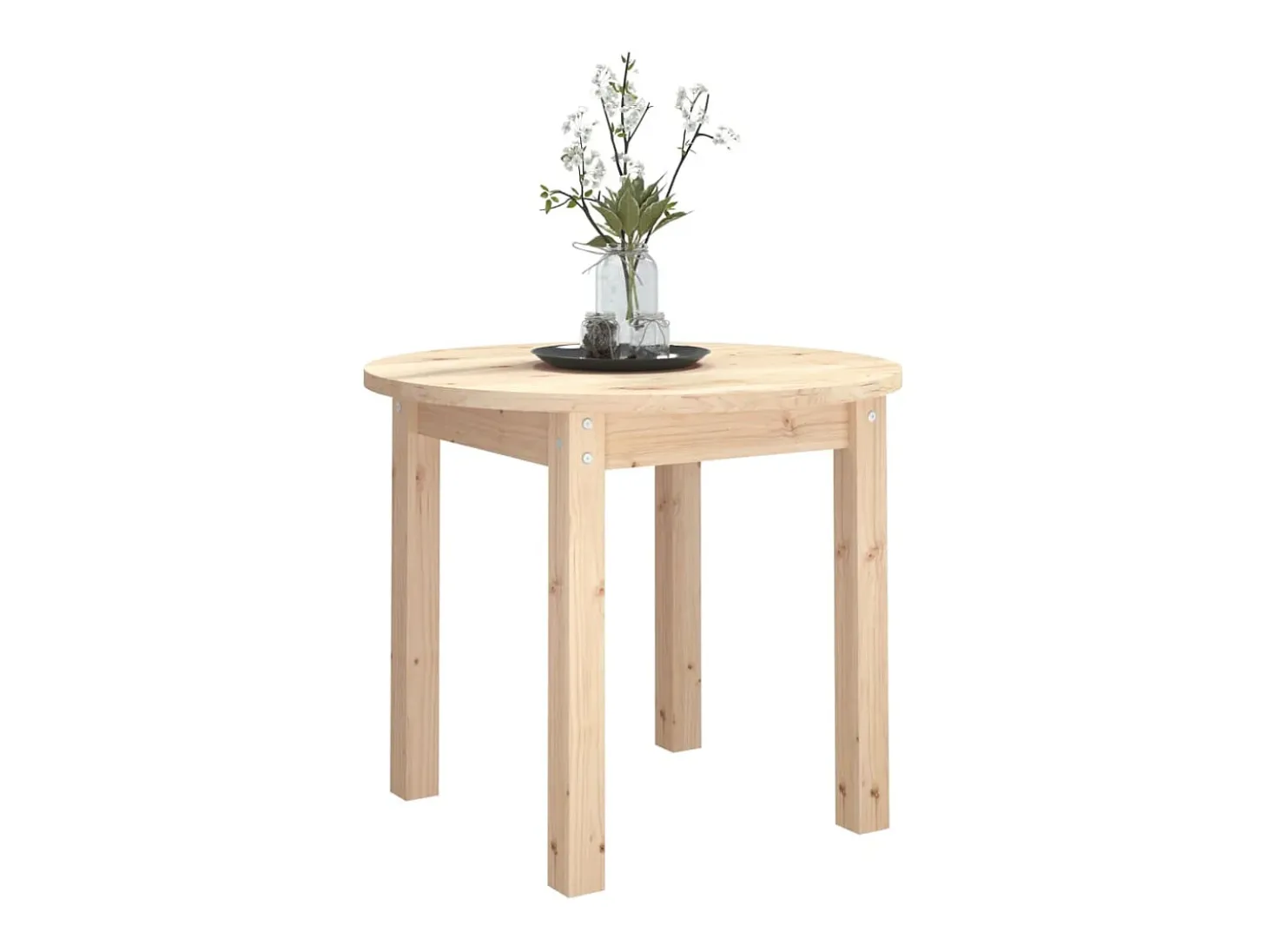 Mesa de centro de madera maciza de pino Ø 55x45 cm ES31025