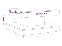 Mesa de centro de MDF marrón oscuro 60x60x35 cm