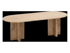 Mesa de centro de mármol daino reale y patas de madera maciza DECOWOOD de 120x50cm - TOSCANA - DECOWOOD
