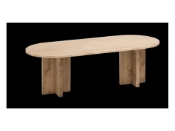 Mesa de centro de mármol daino reale y patas de madera maciza DECOWOOD de 120x50cm - TOSCANA - DECOWOOD