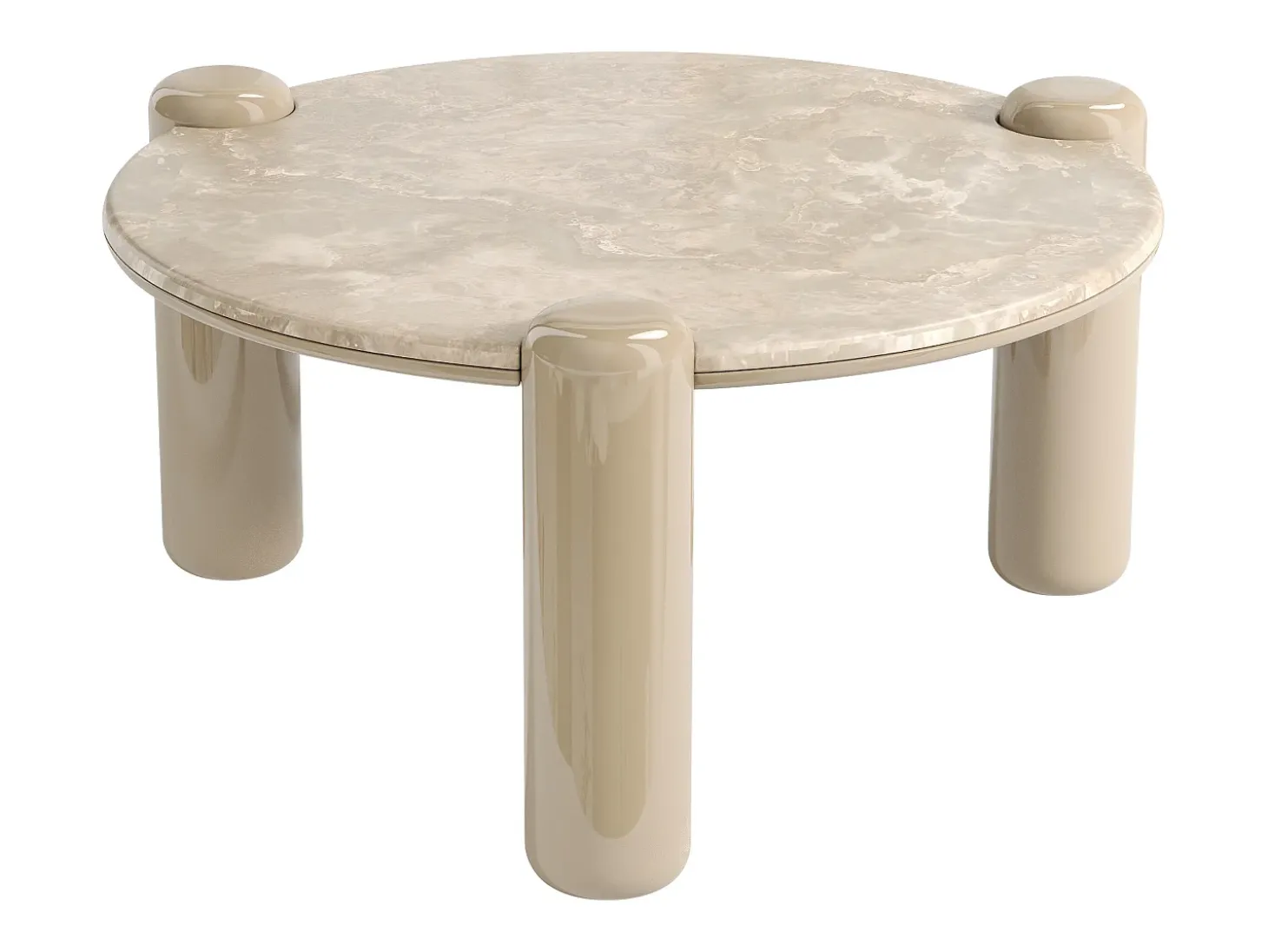 Mesa de centro de mármol y MDF - Beige - NARODI