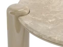Mesa de centro de mármol y MDF - Beige - NARODI