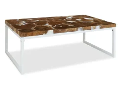 Mesa de centro de resina de teca 110x60x40 cm