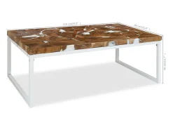 Mesa de centro de resina de teca 110x60x40 cm